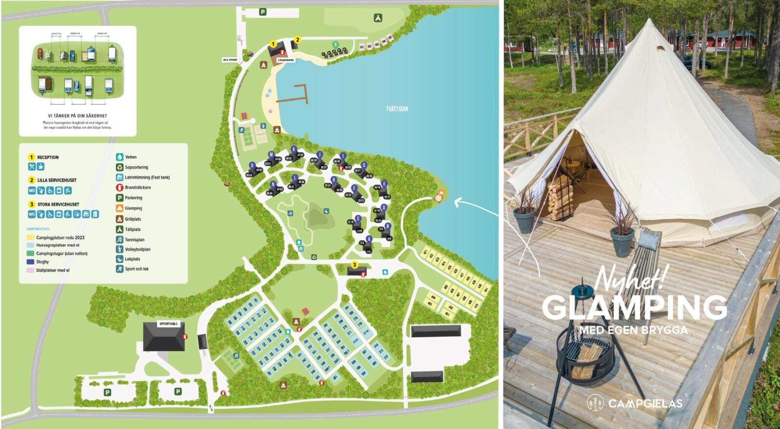 Karta glamping juli 2023